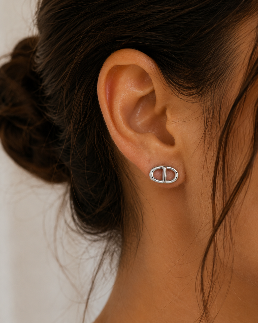 Épure Duo Argenté -Boucles d'oreilles