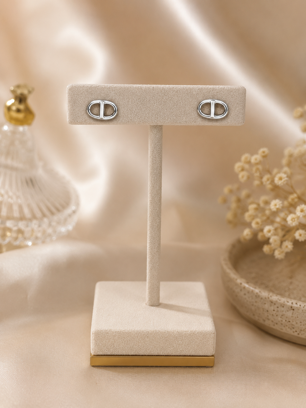Épure Duo Argenté -Boucles d'oreilles