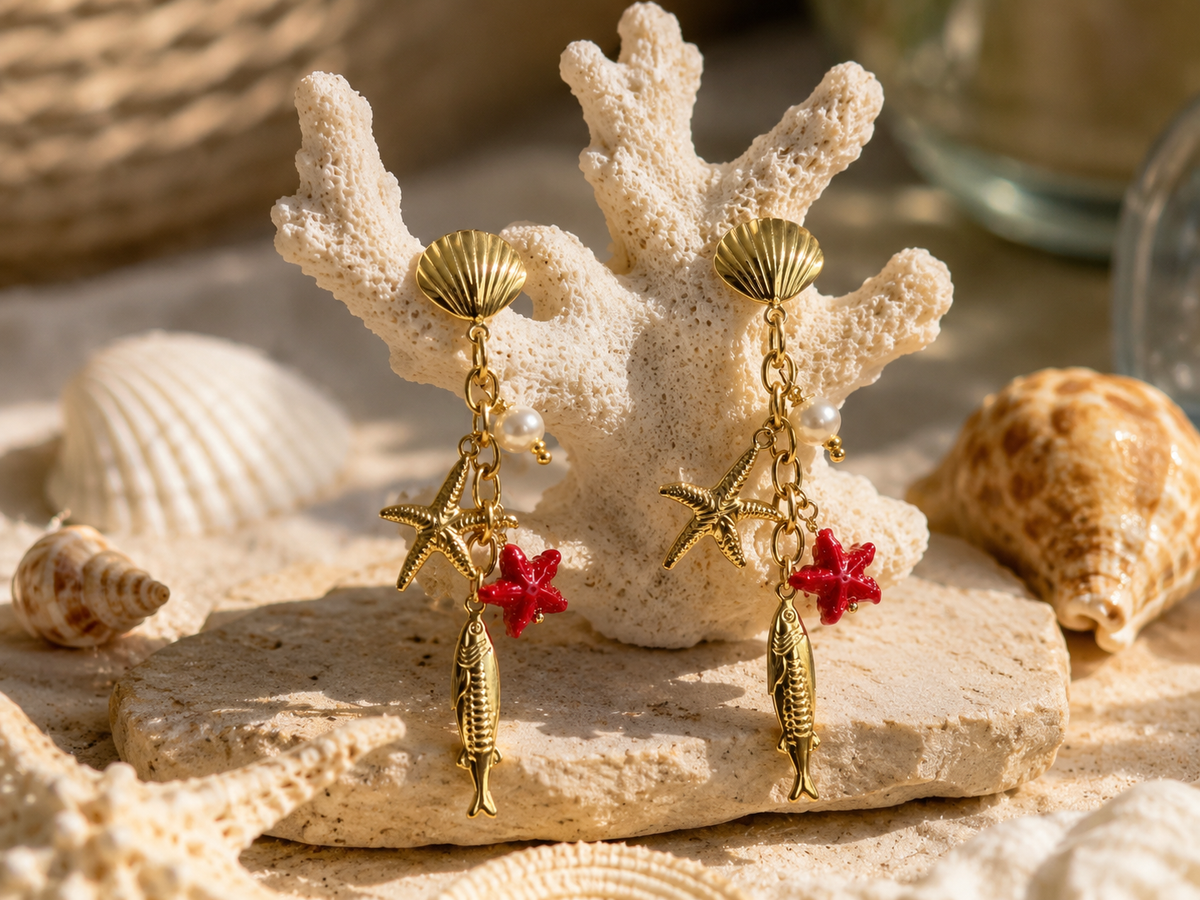 Rivage-Boucles d'oreille Coralia